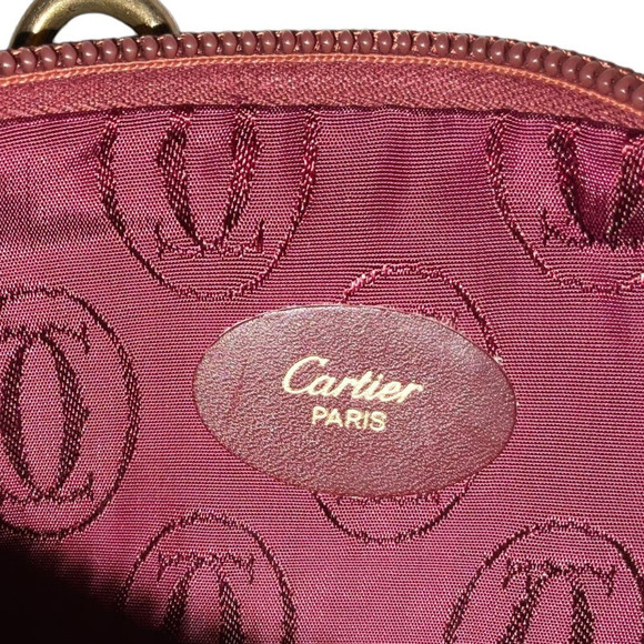 VTG Must de Cartier Leather Coin Pouch Clutch Wallet Wristlet Mustard Yellow - Picture 7 of 14